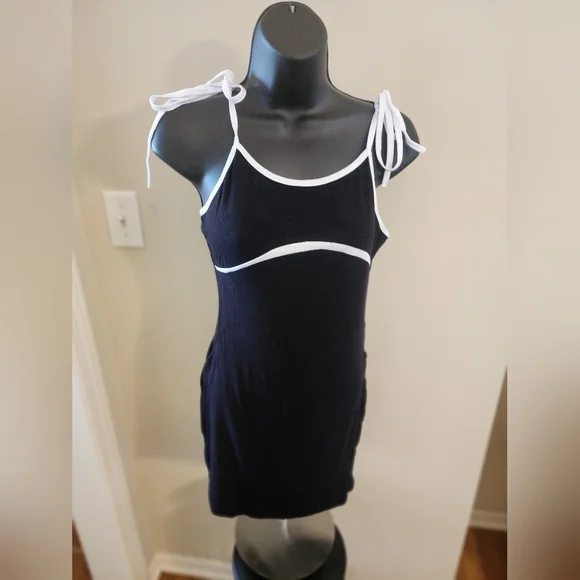 DD - Black and White Strappy Dress - Picture 1 of 5